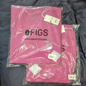 Figs Bright Fuchsia Scrubs Set NWT